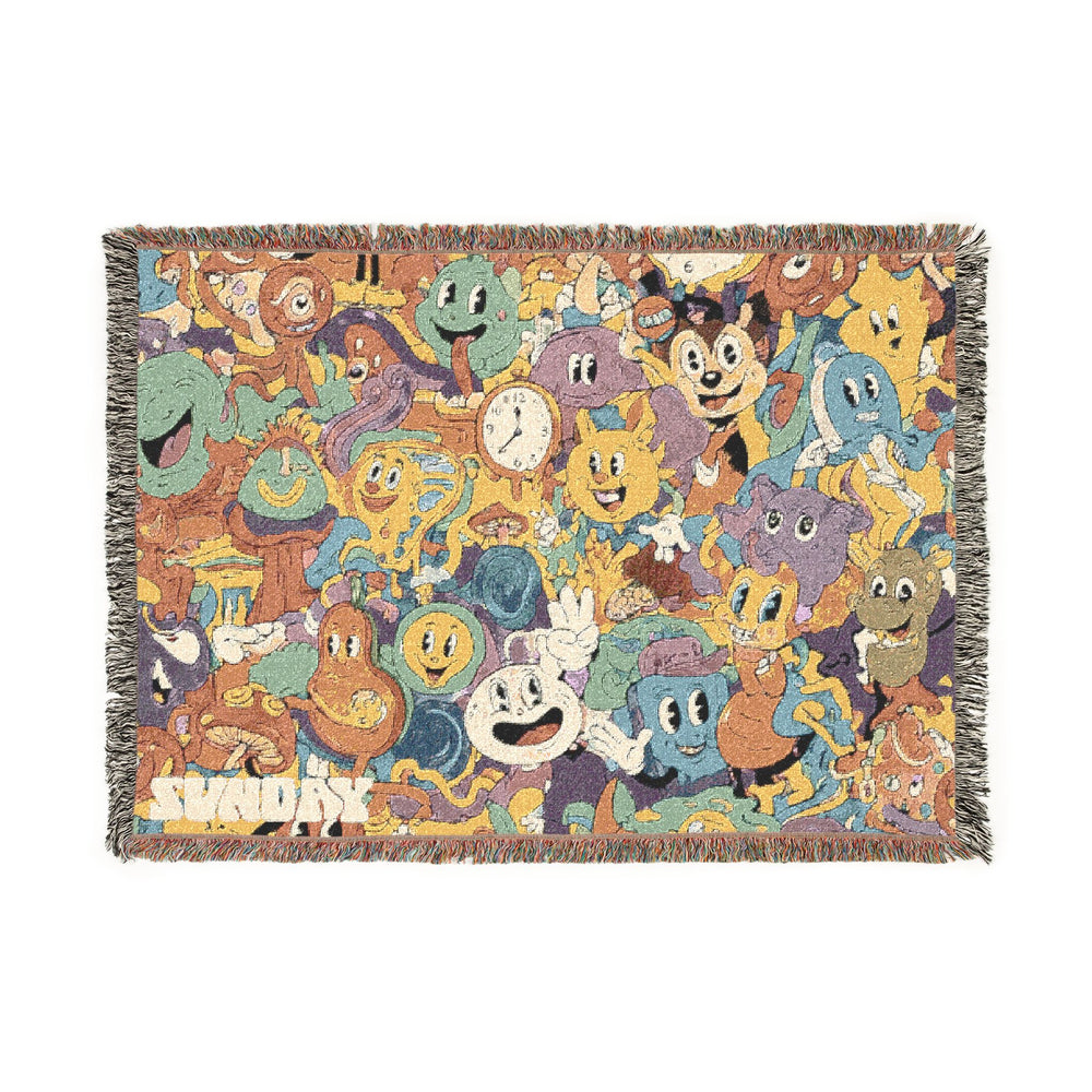 Rubber Hose Woven Blanket #1 - 52x37"