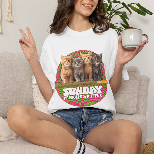 Prerolls & Kittens #3 - Unisex Garment-Dyed Tee