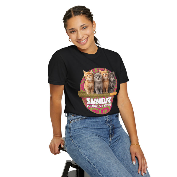 Prerolls & Kittens #3 - Unisex Garment-Dyed Tee
